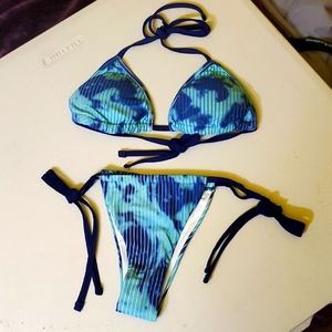 Bissommer Blue camo string bikini sz med